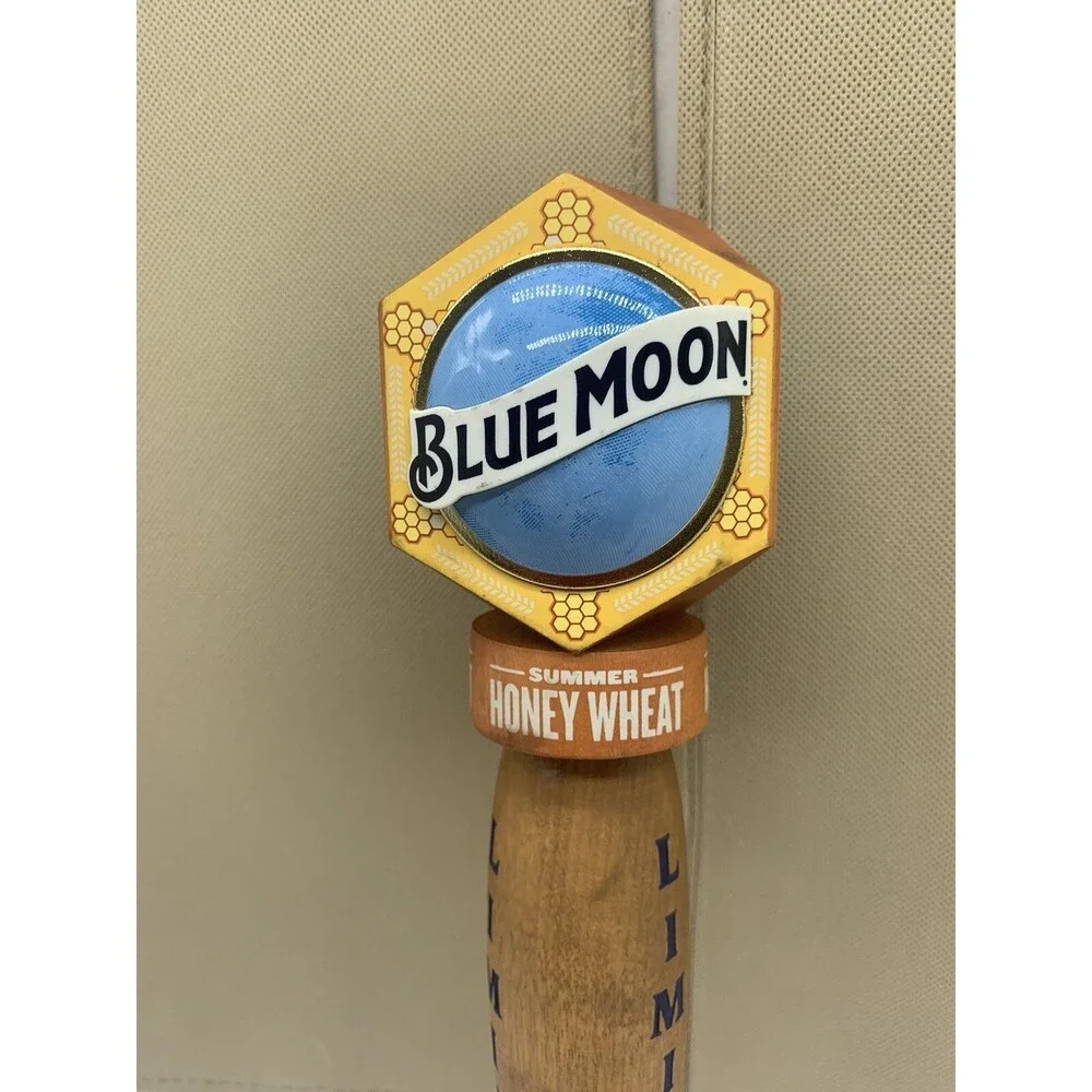 Blue Moon Summer Honey Wheat Limited Wooden Tap Handle Man Cave Decor 11
